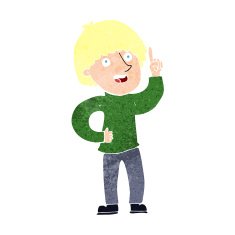 cartoon man with idea N206