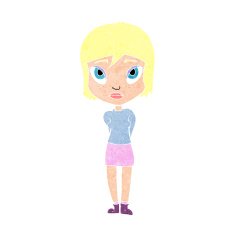 cartoon shy girl N12