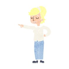 cartoon friendly woman pointing N13