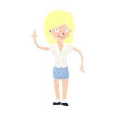 cartoon woman with idea N323