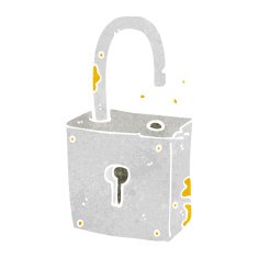caroon rusty old padlock N15