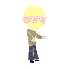 cartoon happy bearded man N13