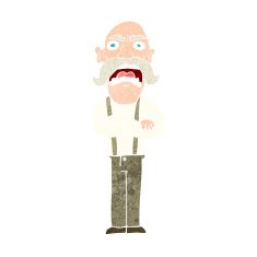 cartoon shocked old man N40