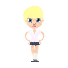 cartoon annoyed girl N32
