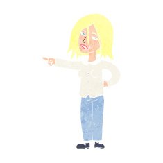 cartoon woman pointing N263