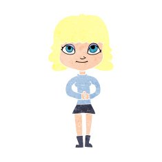 cartoon happy woman N323