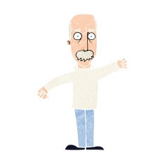 cartoon angry old man N184