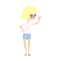 cartoon friendly girl waving N12