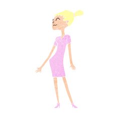 cartoon woman in dress N49