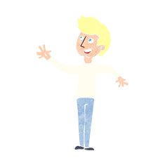 Cartoon Man Waving N46