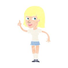 cartoon pretty girl with idea N36