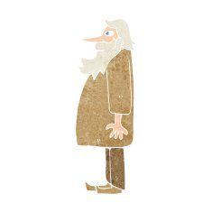 cartoon bearded old man N47