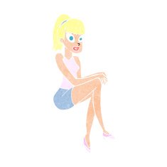 cartoon pretty woman N349