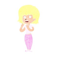 cartoon shocked woman N120
