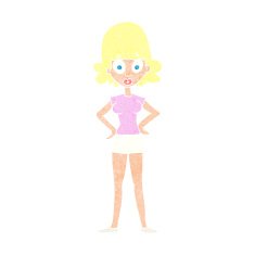 cartoon surprised woman N287