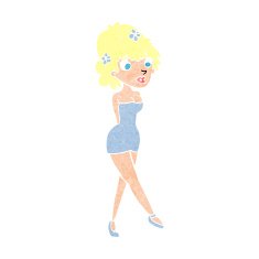 cartoon woman posing in dress N47