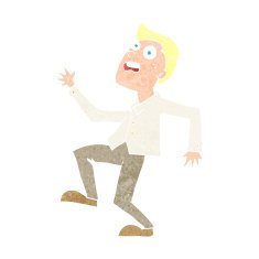 Cartoon Man Panicking N82