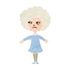 cartoon bitter old woman N23