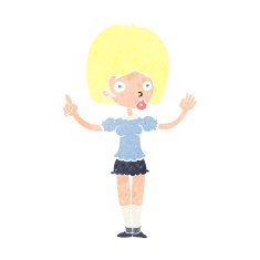 cartoon woman explaining her point N46