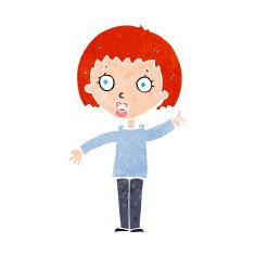 cartoon woman explaining her point N47