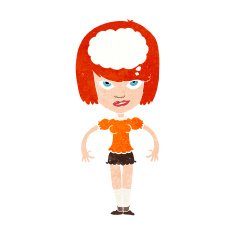 cartoon woman with idea N325