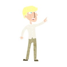 Cartoon Man Pointing N257