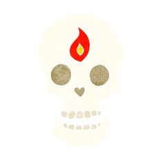 cartoon mystic skull N17