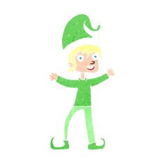 cartoon excited christmas elf N13