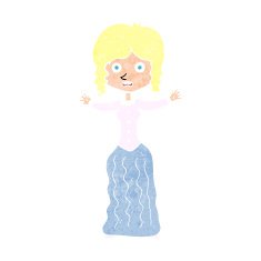 cartoon worried victorian woman N12
