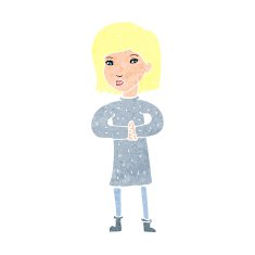 cartoon calm woman N12