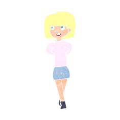 cartoon happy woman N327