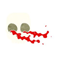 cartoon gross skull N20