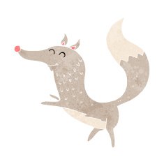 cartoon happy wolf N26