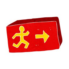 cartoon exit sign N23