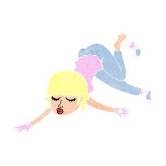 cartoon woman floating N13