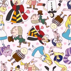 seamless Alice in Wonderland pattern N3