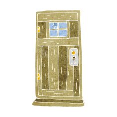 cartoon old wood door N13