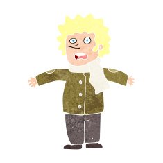 cartoon surprised man N187