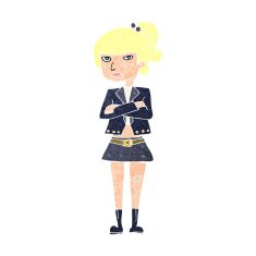 cartoon cool girl N37