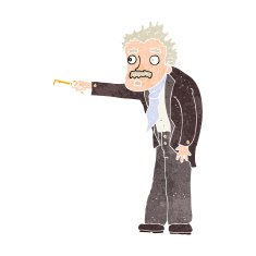 cartoon man trembling with key unlocking N14
