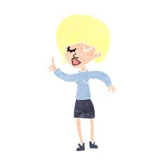 cartoon woman with idea N326