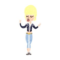cartoon cool girl N38