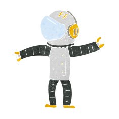 Cartoon Astronaut N170