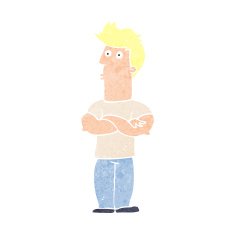 cartoon man with folded arms N41