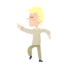 Cartoon Man Pointing N258