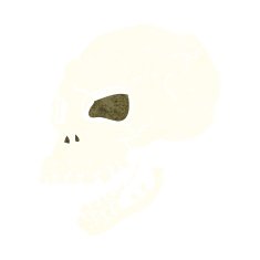cartoon spooky skull N213