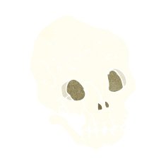 cartoon spooky skull N214