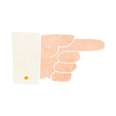 cartoon pointing hand N68