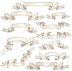 Vintage scroll banner collection