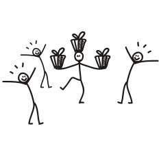 Funny characters making presents N2